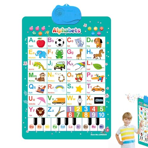 Dreuhuing Sprachkunst-Charts für Kinder,Sound Wall Klassenzimmer-Phonik-Poster | Pädagogische Phonics-Tabelle | Phonics-Poster, elektronische Lernposter, Vorschul-Lernen für das Klassenzimmer von Dreuhuing