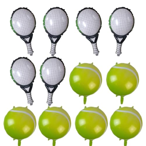 Dreuhuing Tennisballons: Set mit Tennisschläger-Ballons, Tennis-Motto-Partyzubehör, Schlägerform, realistisches Set für Kinder und Erwachsene von Dreuhuing