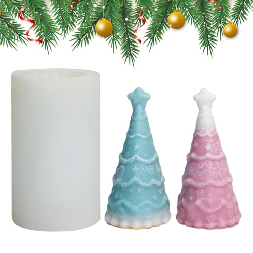 Dreuhuing Weihnachtsbaum-Kerzenformen aus Silikon, Weihnachtsbaumform für die Kerzenherstellung,Kerze Seife Epoxidharz Wachsform - Kerzenherstellungsform für Epoxidharzguss, Aromatherapie-Kerzen, von Dreuhuing