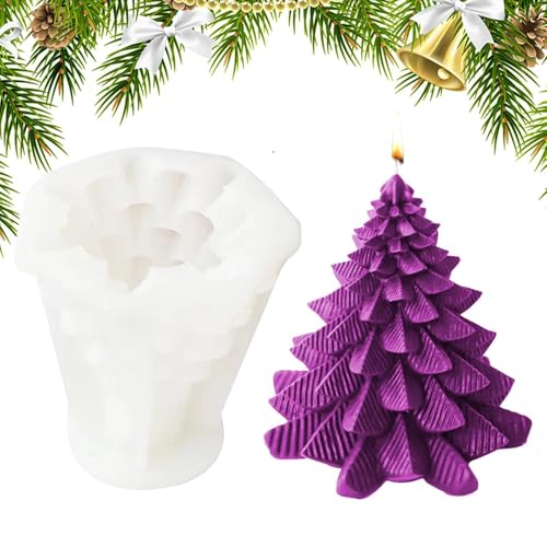 Silikon Weihnachtsbaum Kerzenform, Kreativer Silikon Weihnachtsbaumform, 3D Kerzengießform D-IY Silikon Kerzen Gießform, Weihnachtsbaum Kerzengießform, Weihnachten Handwerk Ornamente Formen von Dreuhuing