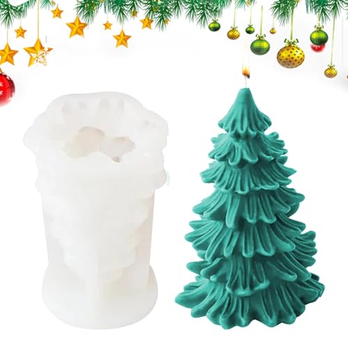 Silikon Weihnachtsbaum Kerzenform, Kreativer Silikon Weihnachtsbaumform, 3D Kerzengießform D-IY Silikon Kerzen Gießform, Weihnachtsbaum Kerzengießform, Weihnachten Handwerk Ornamente Formen von Dreuhuing