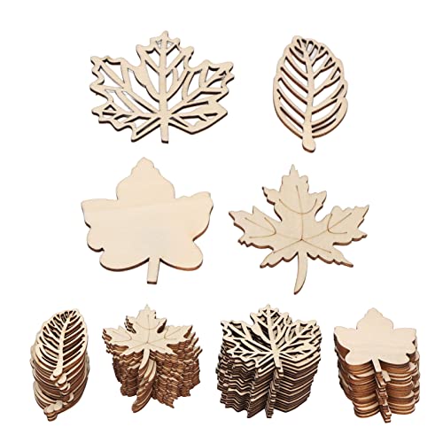 DriKou 80PCS Wooden Hollow Leaf, Smooth Cutting Composite Wood Hollow Out Leaf Piece for DIY Craft Present Tag Autumn Harvest Thanksgiving Halloween Nursery Home Decoration von DriKou