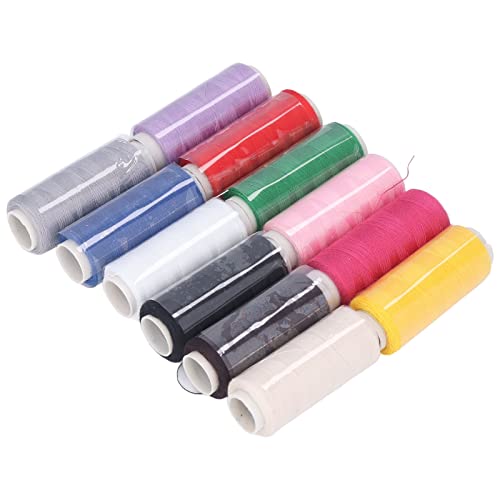 Hilo de costura de Drikou, hogar de 12 colores 250 yardas hilo de coser de poliéster a mano para coser a mano, máquina, acolchado y manualidades de herramientas de bordado de von DriKou