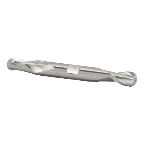 Drill America DWC Series High-Speed Steel End Mill, Polished Finish, 2 Flute, Ballenende, 1-3/8" Cutting Length, 5/8" Cutting Diameter, 5/8" Shank (Pack of 1) von Drill America