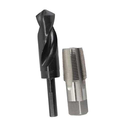 Drill America POU Serie NPT-Gewindebohrer und Bohrer-Set, 2,5 cm (1 Zoll) NPT-Gewindebohrer aus Karbonstahl und 1-5/32 Zoll HSS-Bohrer mit 1/2 Zoll Schaft in Kunststoffkoffer von Drill America