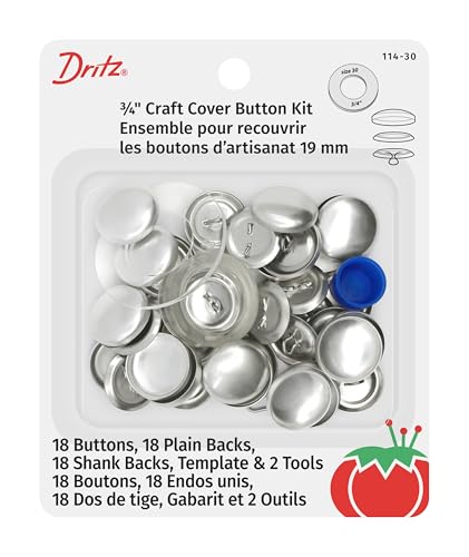 Dritz 114-30 Abdeckknopf-Set mit Werkzeug, Größe 30-3/4 Zoll, 18 Sets Dritz 114-30 Abdeckknopf-Set mit Werkzeug, Größe 30-3/4 Zoll, 18 Sets von Dritz