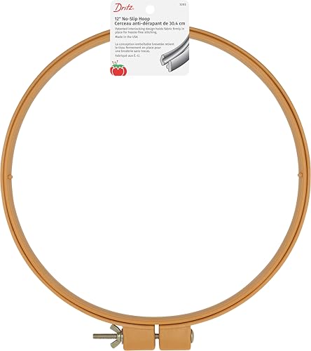 Dritz 12-Inch No-Slip Hoop for Holding Fabric, 1 Count Rutschfester Quilt-Reifen, 30,5 cm, Kunststoff, Natur von Dritz