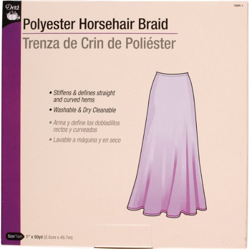 Dritz 789R-1BTY Polyester Horsehair Braid, White, 1" x 50-Yards von Dritz