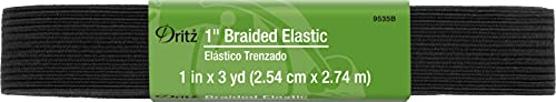 Dritz 9535B 1" Braided Elastic, 3-Yards Long, Black Geflochtenes, elastisches, Gummi, schwarz Dritz 9535B 1" Braided Elastic, 3-Yards Long, Black Geflochtenes, elastisches, Gummi, schwarz von Dritz