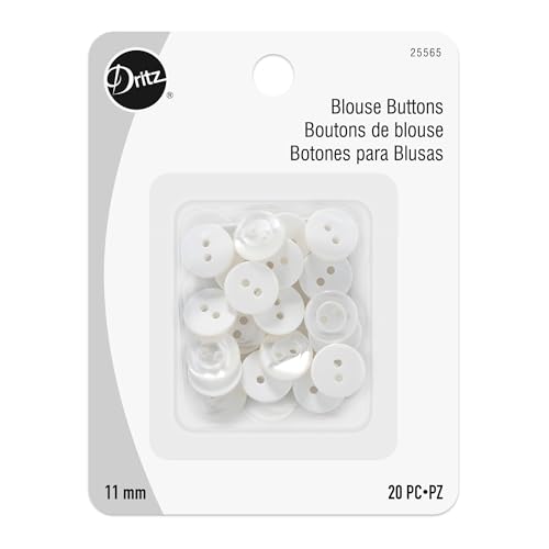 Dritz Bluse, weiße Perle, 11 mm, 20 Stück Hemdknöpfe, Anzahl von Dritz