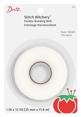 Dritz Bonding Web, Yards, Weight, 1 Roll, White Stitch Witchery Fusible Bondingnetz, super Gewicht, 2,5 cm x 13 m, Polyamid, weiß, 1-Inch von Dritz