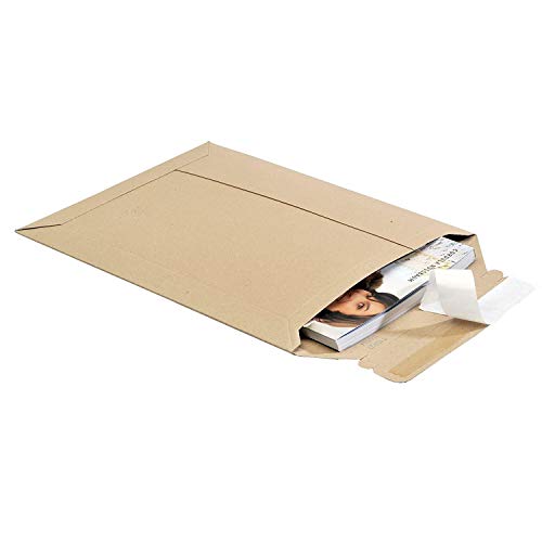 25 Versandtaschen aus Karton 250 x 353 mm bis 50 mm Gesamthöhe ideal für DIN A4 Karton 440 Gramm/m2 braun Haftklebung für Dokumente Bücher Toppac tP335(25|Karton|A4) von DronePost