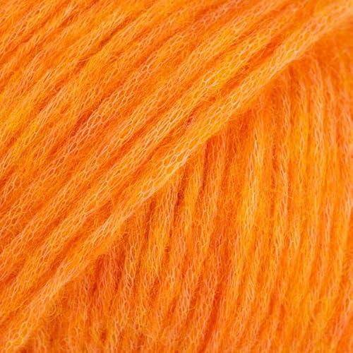 Baby-Alpaka- und Merinowolle, 4 Medium, Kammgarn, Aran, Drops Air, 50 g, 160 Yards (38 Electric Orange) von Drops