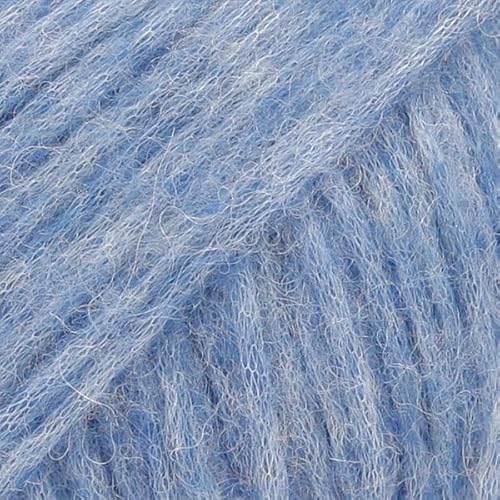 Babyalpaka und Merinowolle, Kammgarn, Aran, Drops AIR, 50 g, 160 Yards (16 blau) von Drops