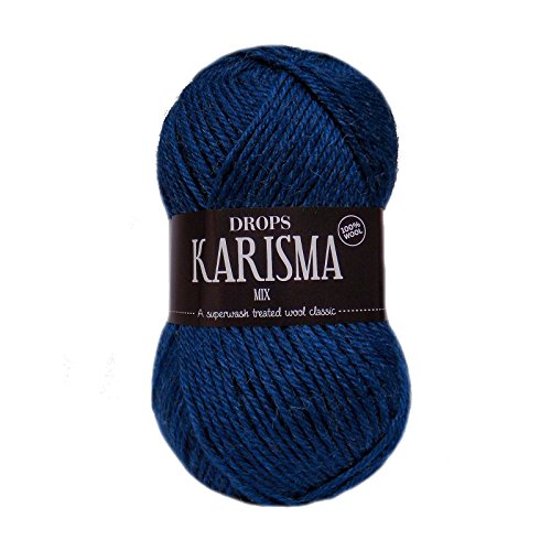 DROPS Karisma 73 MIX Benzin - 100% Superwash-Wolle - 50g/100m - 8-fädig - Maschinenwaschbar von Drops