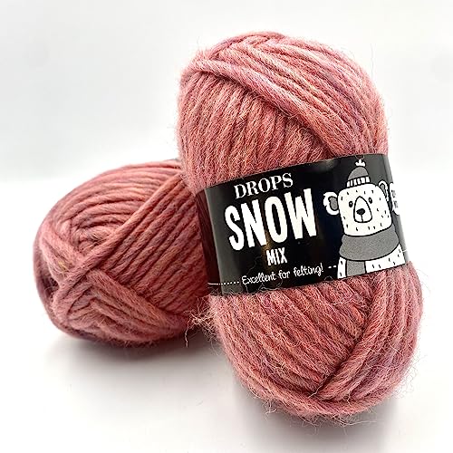 Strickgarn aus reiner Wolle, einsträngig, sehr sperriges Gewicht, Tropfen Eskimo, 50 g, 50 Meter pro Knäuel (83 Mauve) von Drops