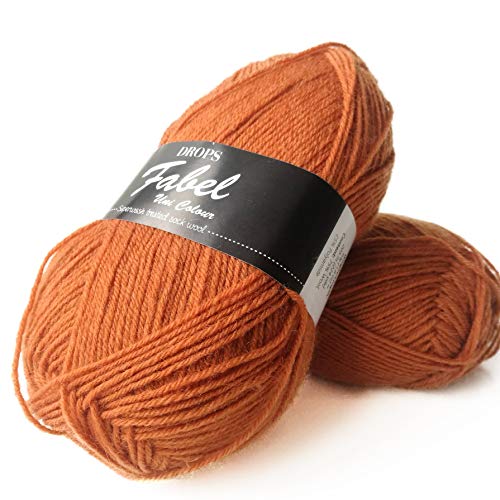 Superwash Socken-Wollmischung, buntes Garn, Tropfen Fabel, 1 oder Superfein, Griffgewicht, 4-lagig, 51 g, 224 Meter pro Knäuel (110 Rost) von Drops