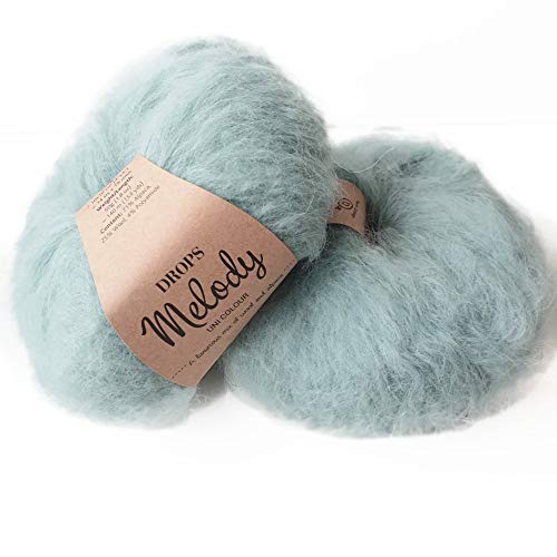 Weiches und leichtes Garn aus superfeiner Alpaka- und Merinowolle, Tropfen-Melodie, 50 g, 150 Meter pro Knäuel (09 Light Sea Green) von Drops