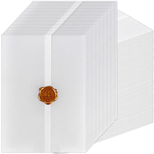 200 Stück vorgefaltete Pergamentumhüllen für 12,7 x 17,8 cm Einladungen, durchscheinend, Hochzeitseinladungen, Papier, Pauspapier, Einladungen, gefaltetes Pergamentpapier, Wraps für DIY-Fotos, von Droutti