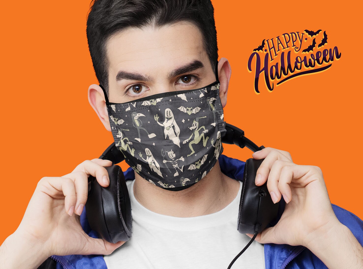 Gesichtsmaske, Mund - Und Nasenschutz Mit Halloween Aufdruck von DruckundStickBerlin