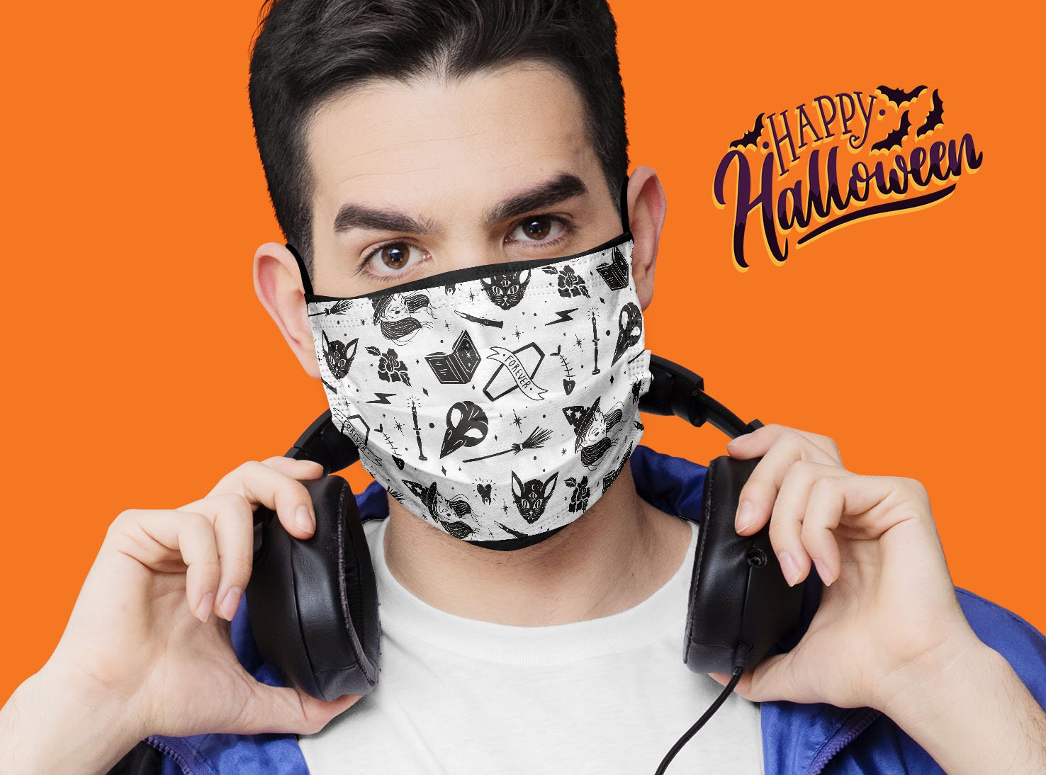 Gesichtsmaske, Mund - Und Nasenschutz Mit Halloween Aufdruck von DruckundStickBerlin