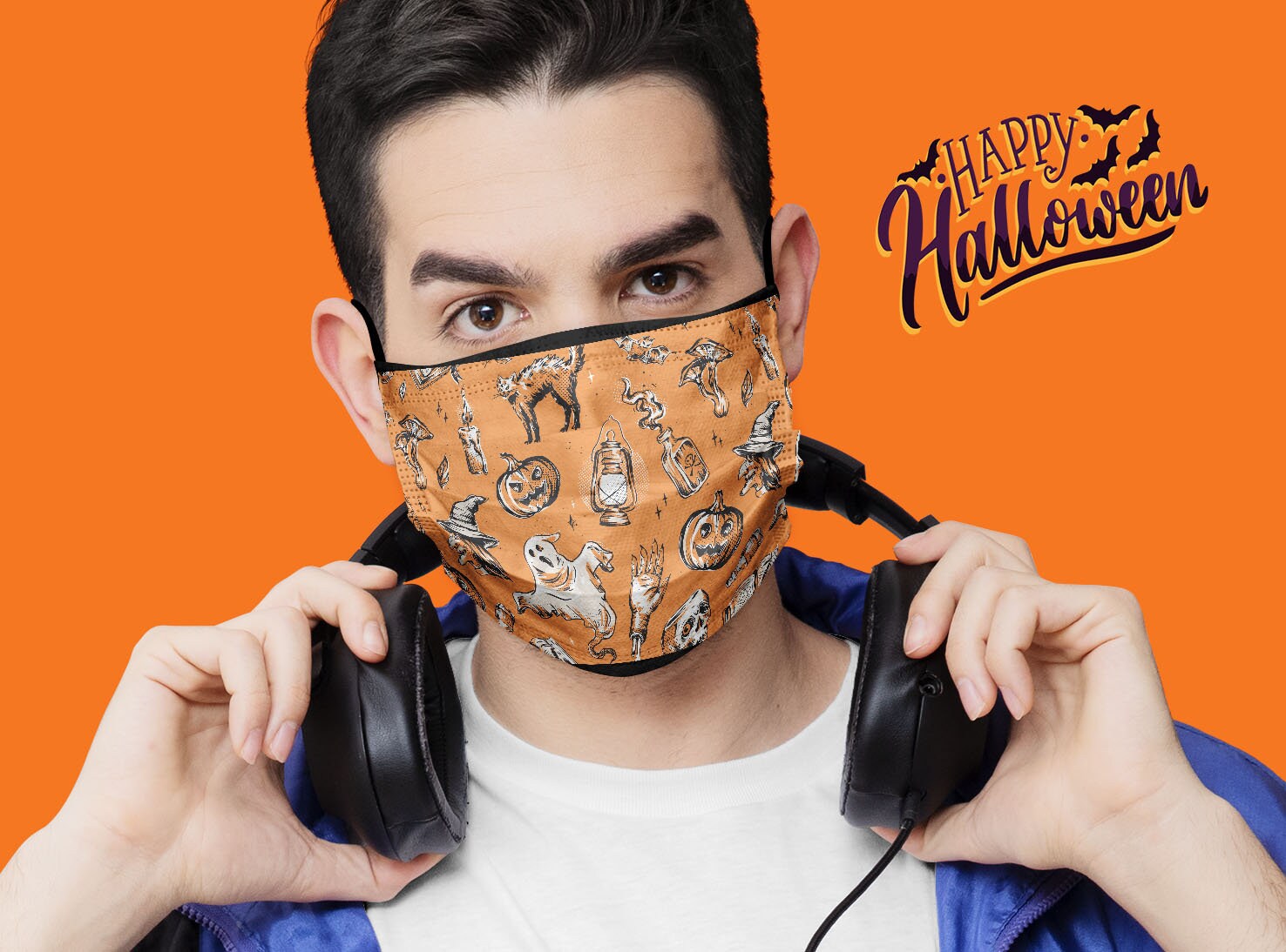 Gesichtsmaske, Mund - Und Nasenschutz Mit Halloween Aufdruck von DruckundStickBerlin