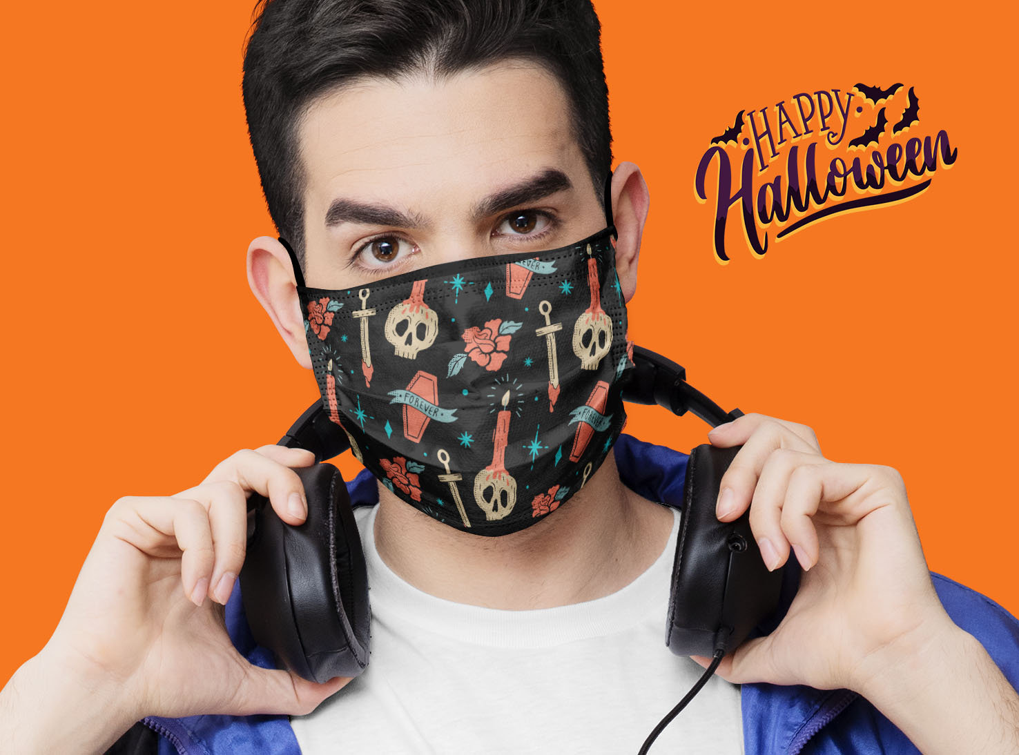 Gesichtsmaske, Mund - Und Nasenschutz Mit Halloween Aufdruck von DruckundStickBerlin