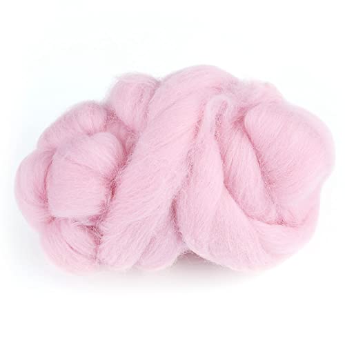 55 g Wolle zum Filzen und Spinnen, kardiertes Wollset zum Nadelfilzen, Handspinnen, Bastelmaterialien zum Nähen, Basteln (06-Rosa) von Dsacxixai