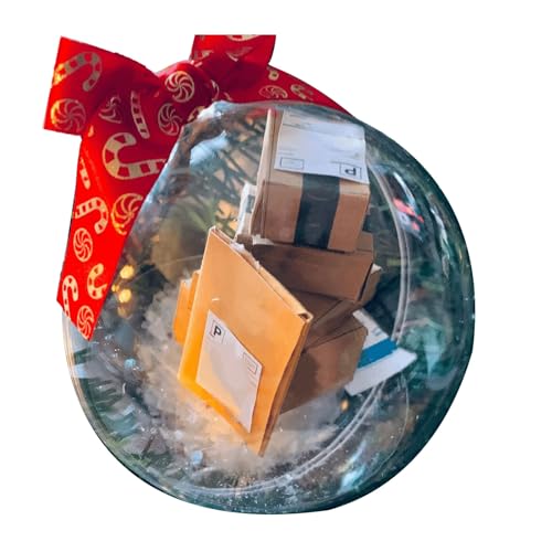 Transparente Weihnachtskugel, 3,15 Zoll Weihnachts-Mini-Express-Box-Ornament mit bunten PVC-Schleifen für Weihnachten (Typ 3) von Dsacxixai