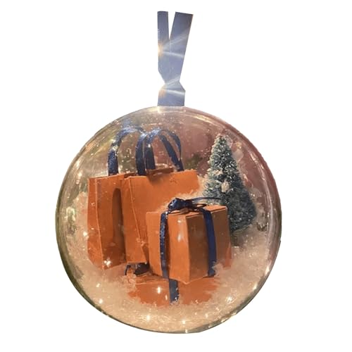 Transparente Weihnachtskugel, 3,15 Zoll Weihnachts-Mini-Express-Box-Ornament mit bunten PVC-Schleifen für Weihnachten (Typ 5) von Dsacxixai