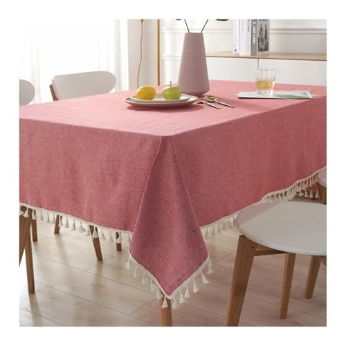 Dsnyu Tischtuch 120X120, Table Cloth Baumwolle Leinen Einfarbig Table Cover für Küche Wohnzimmer Esszimmer von Dsnyu