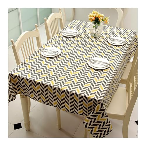 Dsnyu Tischtuch 60X60, Tischdeko Modern Esstisch Grau Gelb Polyester Baumwolle Streifen Bedruckt Table Cover für Geburtstag Party Hochzeit von Dsnyu