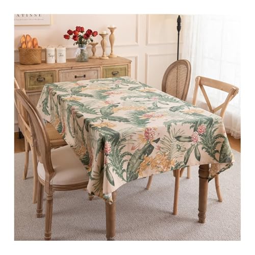 Oster Tischdecke, Outdoor Tischdecke Rechteckig Bunt Polyester Blumen Bedruckt Tischtuch 135X220CM für Küche Wohnzimmer Esszimmer von Dsnyu