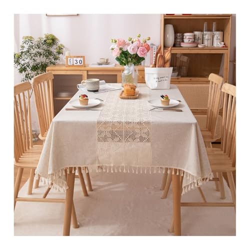 Tischdecke 90X90 Beige, Tischdecke Modern Klein Polyester Hohler Schmetterling Table Cloth für Geburtstag Party Hochzeit von Dsnyu