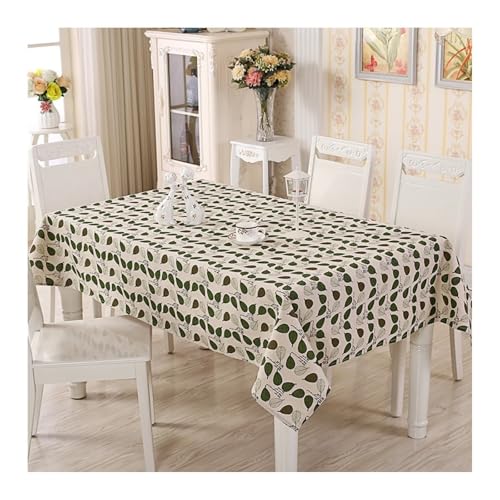 Tischdecke Baumwolle Grün, Tischdecke Modern Esszimmer Gedruckt Lassen Table Cover 100X140CM für Geburtstag Party Hochzeit von Dsnyu