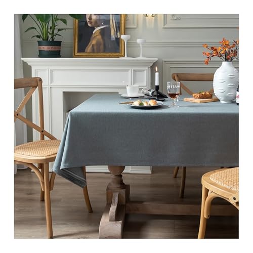 Tischdecke Party, Tischdecke Party Blau Grau Polyester Baumwolle Einfarbig Table Cover 135X160CM für Küche Wohnzimmer Esszimmer von Dsnyu