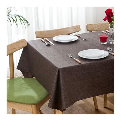 Tischdecke Rechteckig Leinen, Oster Tischdeko Kaffee Einfarbig Table Cover 130X200CM für Küche Wohnzimmer Esszimmer von Dsnyu