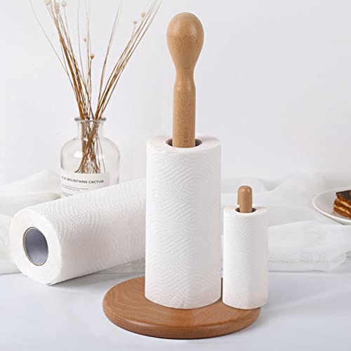 küchenrollenhalter, Papierhandtuchrollenhalter küchenrollenhalter Holz stehend Küchenrollenhalter mit exquisitem rundem Holzfuß für Küche, Schlafzimmer, Badezimmer, Wohnzimmer von Dsoar