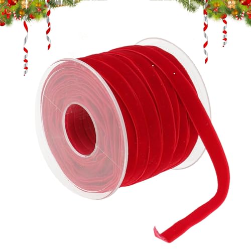 20 Yard 10mm Samtband, weihnachtliches Burgunder-Samtband, Vintage-Samtband, Samtband für Weihnachtsbaum, für Blumenstrauß-Haarschleifenklammer, handgemachtes Handwerk von Dtaigou