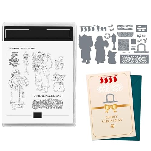 Briefmarken und Stanzteile für Kartenherstellung, Schneiden von Stempeln geschnittene Schablonen für Scrapbooking, Weihnachtsknoom -Stempel und Schneiden für Scrapbooking von Dtaigou