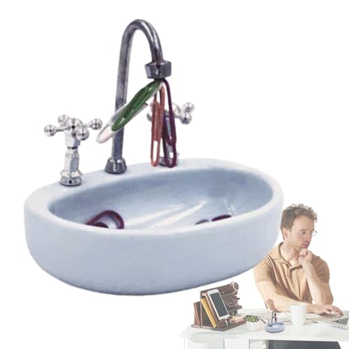 Büroklammern, Pinnnadeln, Spender, Halter für Schreibwaren, Dekoration, Büroklammernspender für Wasserhahn, Waschbecken, Büroklammernhalter, Ceative Waschbecken-Büroklammernhalter, für Bürobedarf von Dtaigou