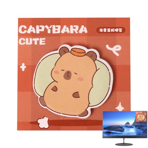 Dtaigou Capybara Haftnotizen – Cartoon-Tier Capybara Haftnotizen | 30 Blatt Klassenzimmer Memo Notizblöcke, Haftnotizen für Buch, Monitor, Wand, Fenster von Dtaigou