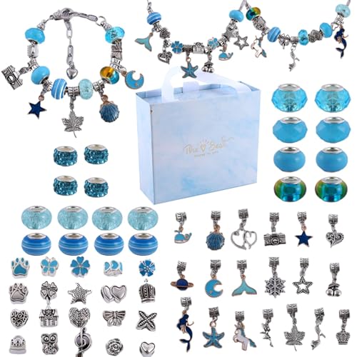 Dtaigou Charm-Armband-Herstellungsset, Armband-Herstellungsset für Mädchen,Stilvolles Schmuckarmband-Schnurmacher-Set, Perlenarmband-Set - Modisches Kinder-Schmuckmacher-Bastelset für Perlenarbeiten von Dtaigou