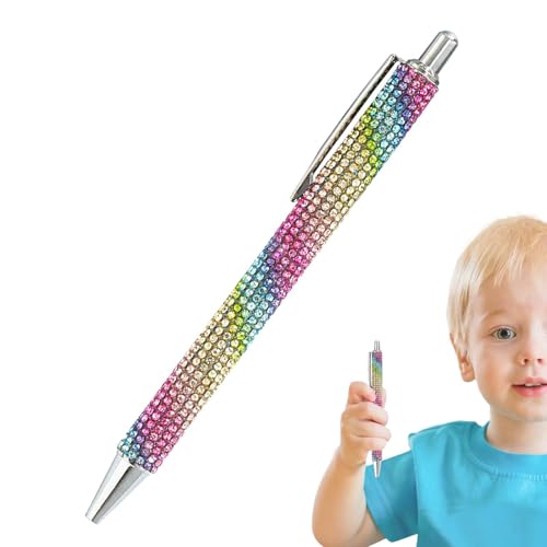 Dtaigou Glitzernde Stifte, ausgefallener Stift für Frauen - Hochzeits-Kugelschreiber mit Strasssteinen - Einziehbarer Bling-Kugelschreiber, süß für Frauen, zum Schreiben, Zeichnen, Journaling von Dtaigou