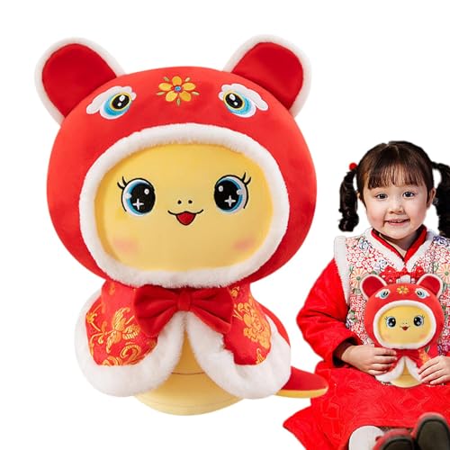 Dtaigou Jahr der Schlangenpuppe,Schlangenstofftier,Plüsch-Schlangenfiguren, chinesische Schlangen-Maskottchen-Puppe | Schlangen-Stofftier, gefüllte weiche Tierpuppen, festliches Dekorationsspielzeug von Dtaigou