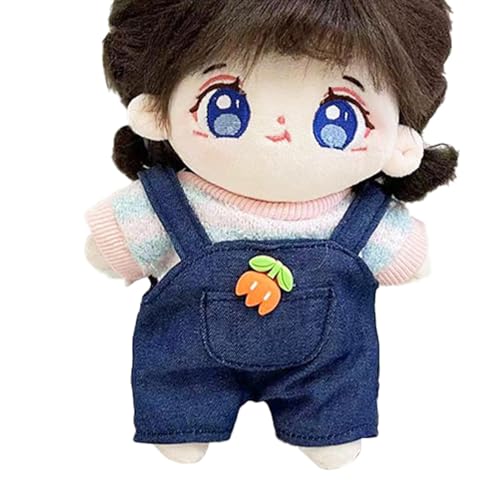 Dtaigou Niedliche Kleidung für Plüschpuppen, Puppenkleidungs-Overalls | 20cm Puppe Cartoon Tops Süße Overalls Kleidung,Kinder Erwachsene Rollenspiel Sammlerpuppe Outfits Kostüme für Arbeitszimmer, von Dtaigou