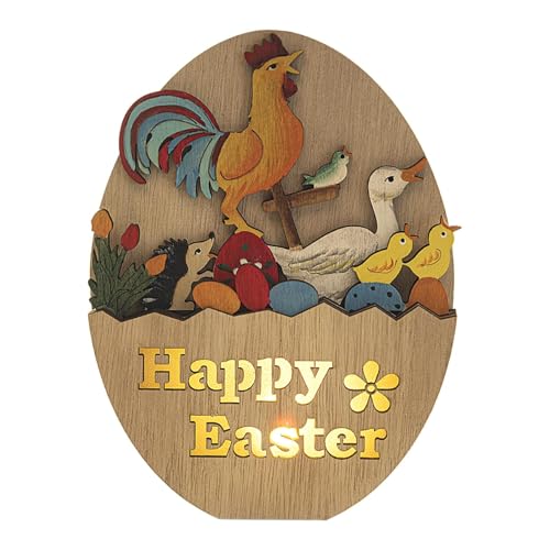 Dtaigou Ostern-Mittelstück-Tischationen,Ostern-Tischationen aus Holz - Holzschnitzerei Schild,Niedliche Tischation als Nachtlicht für eine Festliche Wohnatmosphäre von Dtaigou