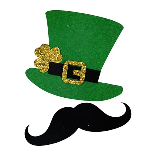 Dtaigou St. Patricks Day Cutout-Hut – Frühlings-Irische Dekorationen Party-Requisiten – Papierbastel-Foto-Dekor für St. Patrick's Day, Kunstschule, Zuhause, Familientreffen von Dtaigou