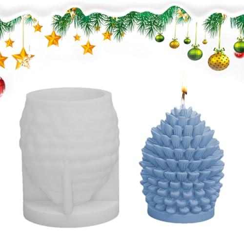 Dtaigou Tannenzapfen-Silikonform, Tannenzapfen-Gießherstellungsform - 3D Weihnachts-Tannenzapfen-Seifen-Tonform - Silikon-Hausherstellungsform, Seifen-Tonform für handgemachte Kerzenseife von Dtaigou