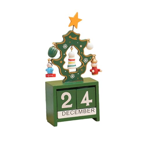 Dtaigou Tischdekoration aus Holz mit Zahl und Datum, Weihnachts-Countdown-Kalender,Holz-Adventskalender Countdown-Blöcke | Countdown-Kalender, langlebige Weihnachtsdekoration für Schlafzimmer, von Dtaigou